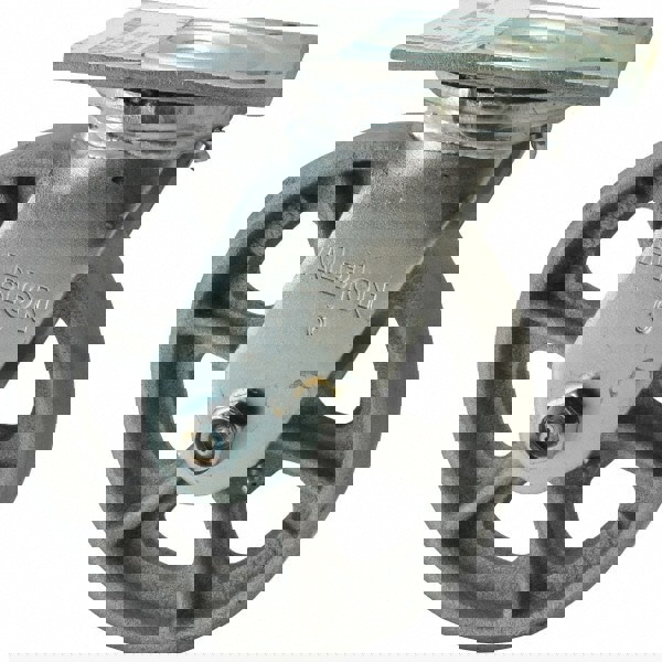 Swivel Top Plate Caster: Cast Iron, 6