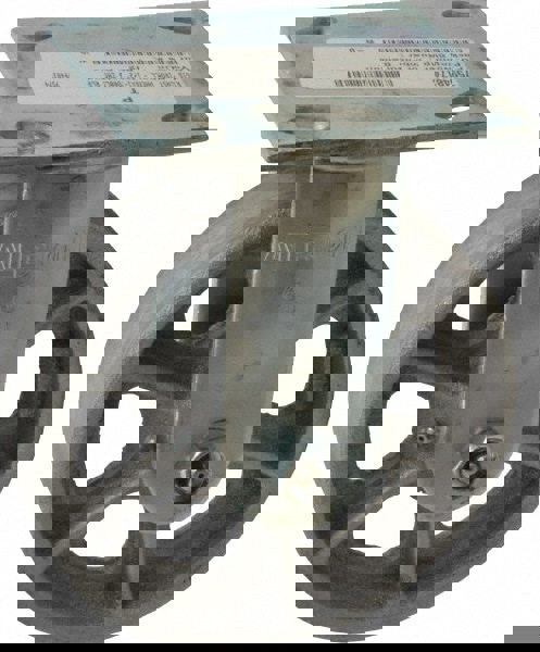 Rigid Top Plate Caster: Cast Iron, 6