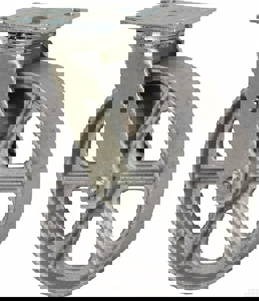 Swivel Top Plate Caster: Cast Iron, 8