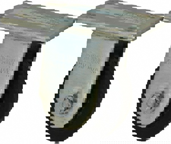 Rigid Top Plate Caster: Rubber, 3-1/4