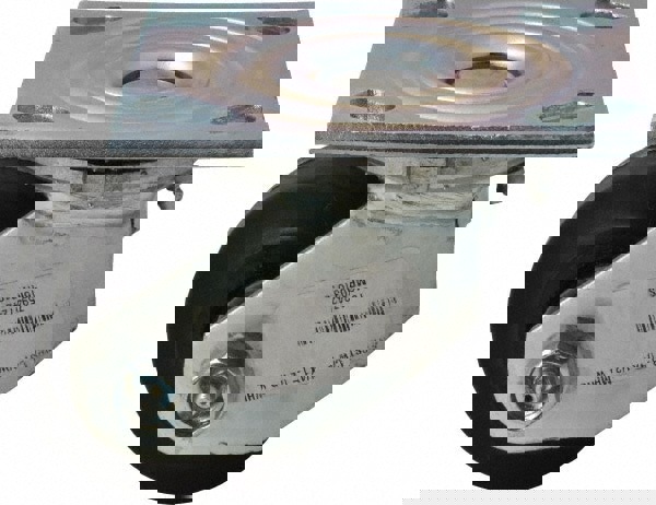 Swivel Top Plate Caster: Rubber, 3-1/4