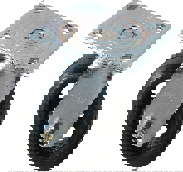 Swivel Top Plate Caster: Rubber, 5