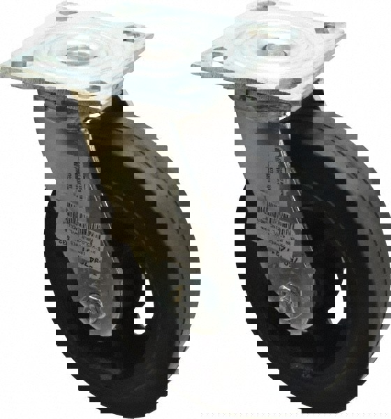 Swivel Top Plate Caster: Rubber, 6