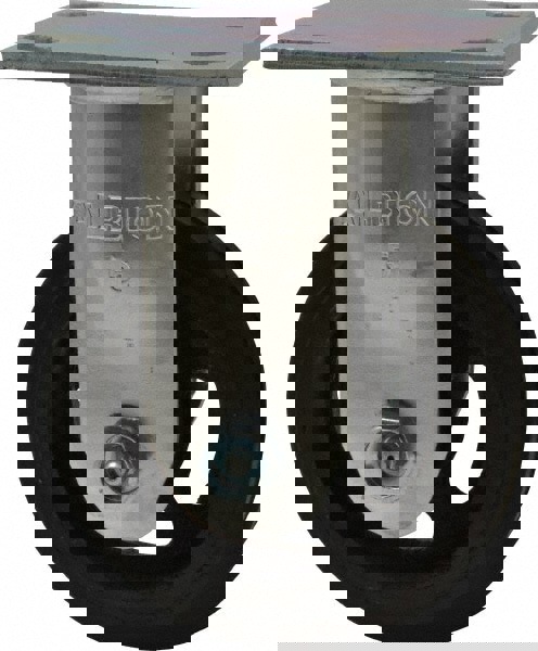 Rigid Top Plate Caster: Rubber, 8