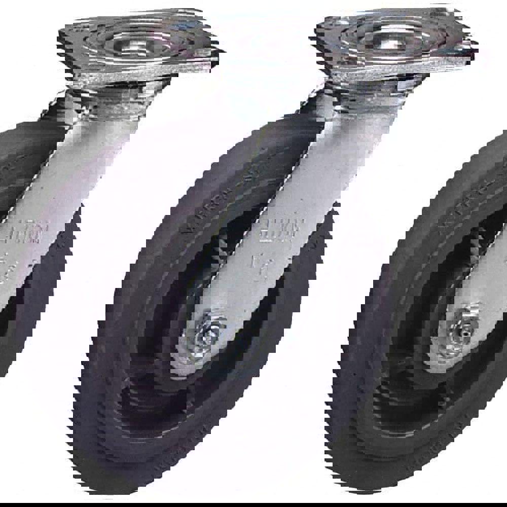 Swivel Top Plate Caster: Soft Rubber, 4