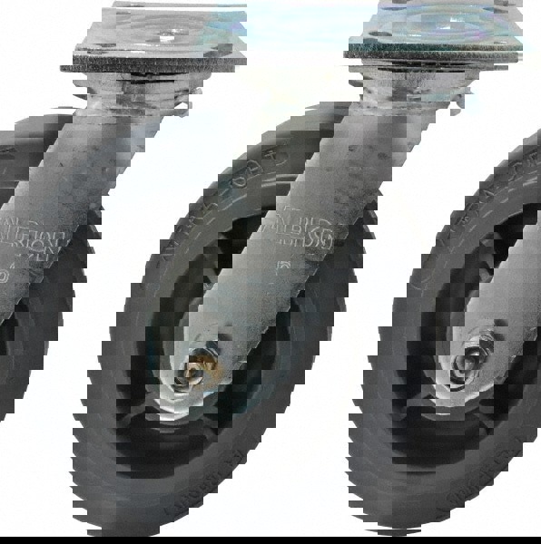 Swivel Top Plate Caster: Soft Rubber, 6