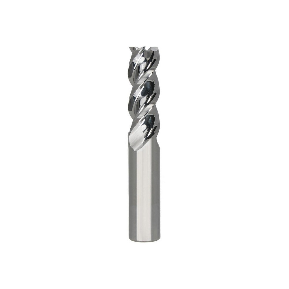 Square End Mill: 1/8'' Dia, 1/4'' LOC, 1/8'' Shank Dia, 1-1/2'' OAL, 3 Flutes, Solid Carbide