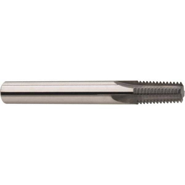 Straight Flute Thread Mill: 1/8-27, External & Internal, 3 Flutes, 1/4
