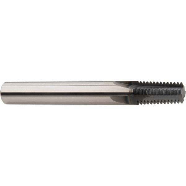 Straight Flute Thread Mill: 1/16-27, External & Internal, 3 Flutes, 1/4