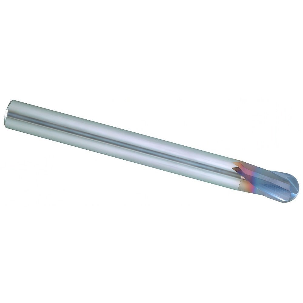 Ball End Mill: 2.00 mm Dia, 2.00 mm LOC, 2 Flute, Solid Carbide