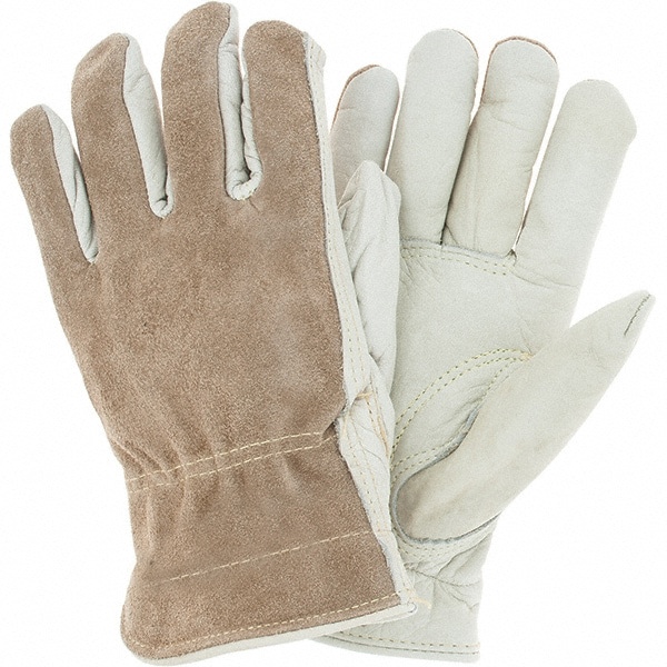 Cut-Resistant Gloves: Size L, ANSI Cut 3, Leather