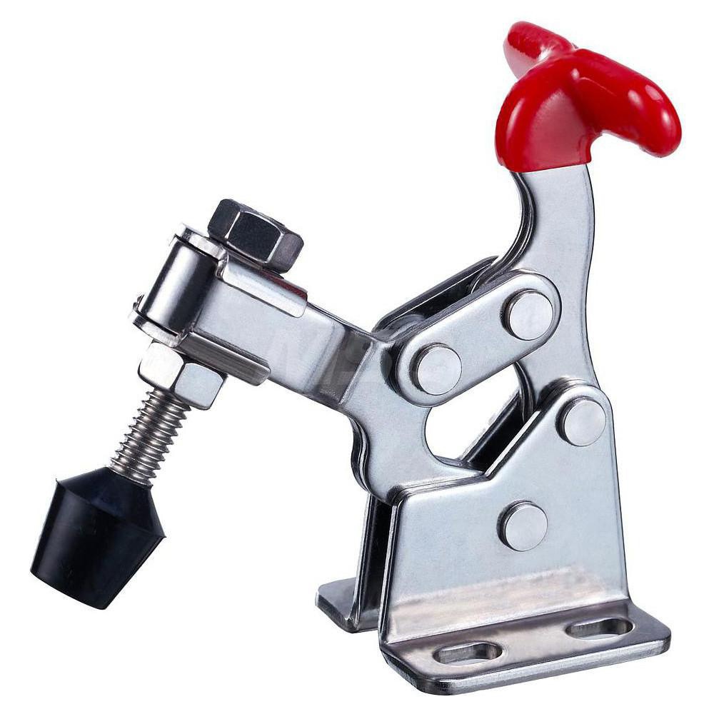 Manual Hold-Down Toggle Clamp: Horizontal, 300 lb Capacity, U-Bar, Flanged Base