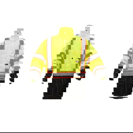 High Visibility Vests; Size: 3X-Large ; Color: Orange ; Closure Type: Zipper ; Number of Pockets: 6 ; Material Composition: Mesh ; Number of Horizontal Stripes: 4