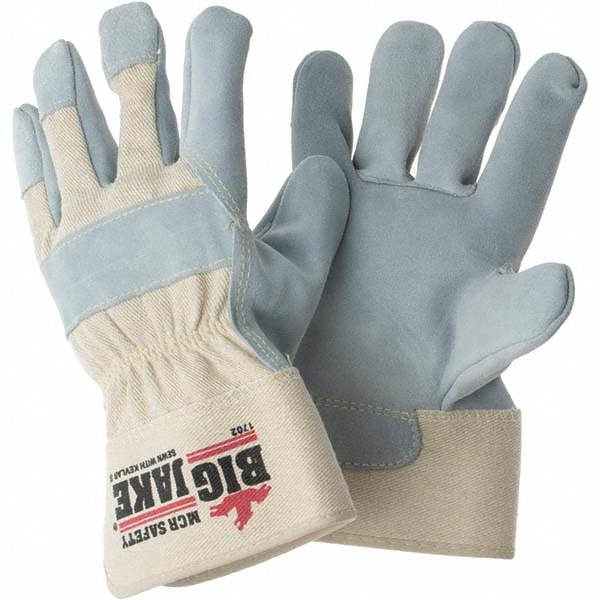 Cut, Puncture & Abrasion-Resistant Gloves: Big Jake 1702, Size Large, ANSI Cut A3, ANSI Puncture 5, Uncoated, Cowhide