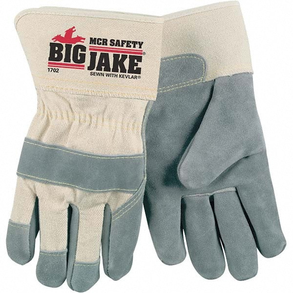 Cut, Puncture & Abrasion-Resistant Gloves: Big Jake 1702, Size Medium, ANSI Cut A3, ANSI Puncture 5, Uncoated, Cowhide