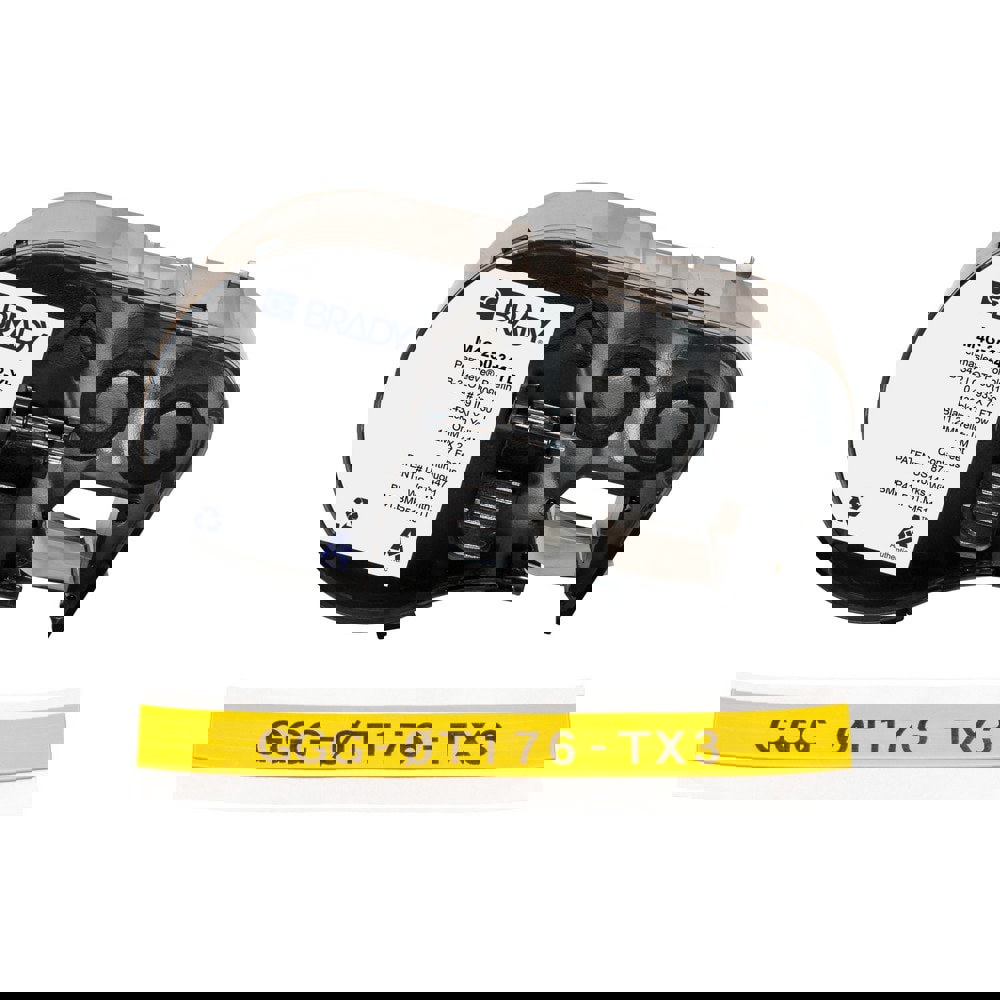 Labels, Ribbons & Tapes; Application: Heat Shrink Labels ; Type: Heat Shrink Labels ; Color Family: Yellow ; Color: Black on Yellow ; Label Diameter (Inch): 1/4 ; For Use With: BMP41; BMP51; BMP53; M511