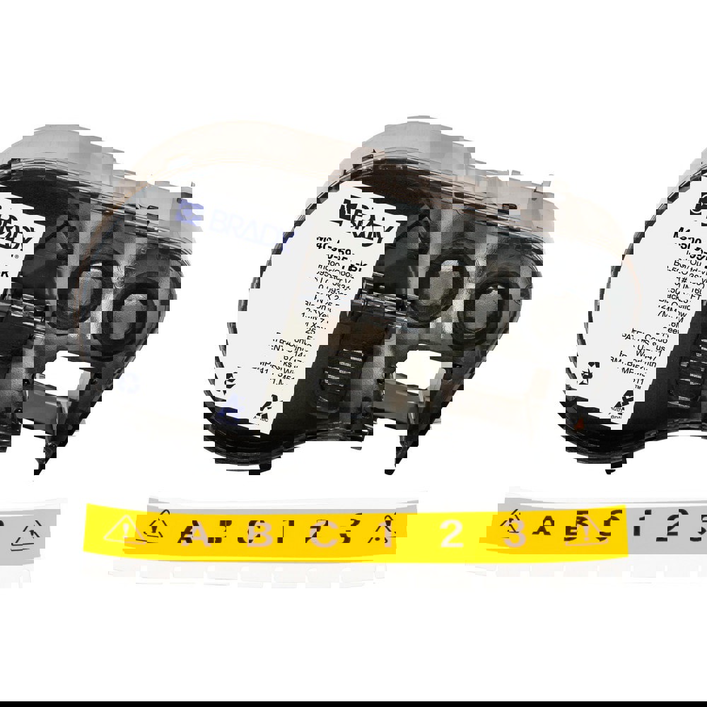 Labels, Ribbons & Tapes; Application: Label Printer Cartridge ; Type: Label Printer Cartridge ; Color Family: Yellow ; Color: Black on Yellow ; For Use With: BMP41; BMP51; BMP53; M511 ; Material: Vinyl