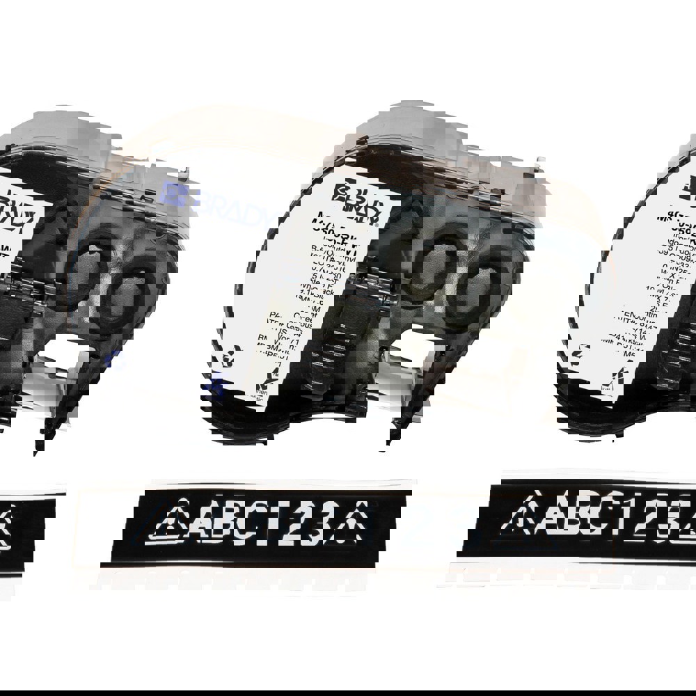 Labels, Ribbons & Tapes; Application: Label Printer Cartridge ; Type: Label Printer Cartridge ; Color Family: Black ; Color: White on Black ; For Use With: BMP41; BMP51; BMP53; M511 ; Material: Vinyl