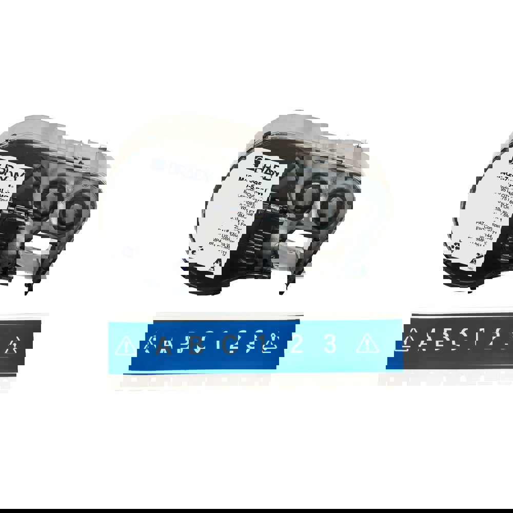 Labels, Ribbons & Tapes; Application: Label Printer Cartridge ; Type: Label Printer Cartridge ; Color Family: Blue ; Color: White on Blue ; For Use With: BMP41; BMP51; BMP53; M511 ; Material: Vinyl