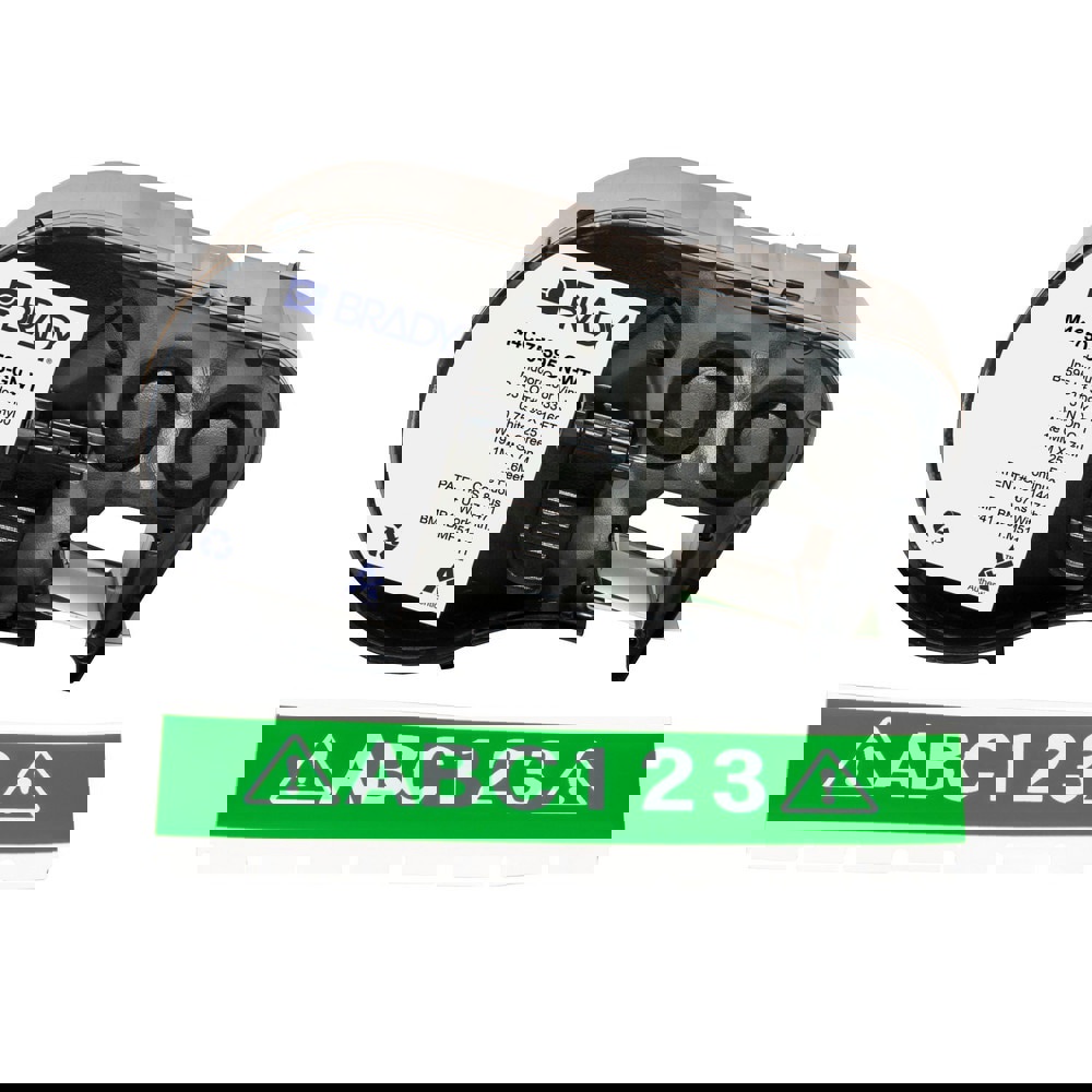 Labels, Ribbons & Tapes; Application: Label Printer Cartridge ; Type: Label Printer Cartridge ; Color Family: Green ; Color: White on Green ; For Use With: BMP41; BMP51; BMP53; M511 ; Material: Vinyl