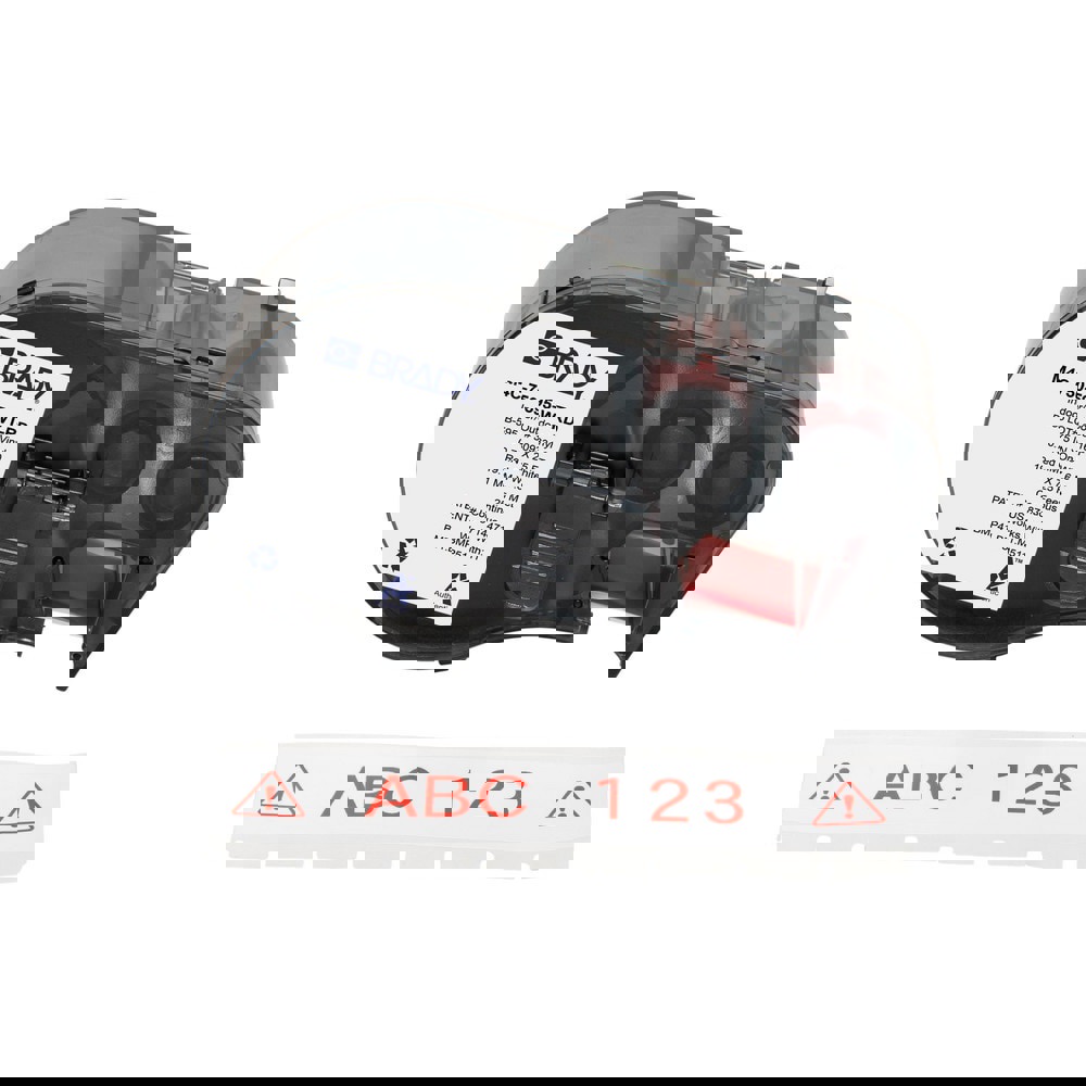Labels, Ribbons & Tapes; Application: Label Printer Cartridge ; Type: Label Printer Cartridge ; Color Family: White ; Color: Red on White ; For Use With: BMP41; BMP51; BMP53; M511 ; Material: Vinyl