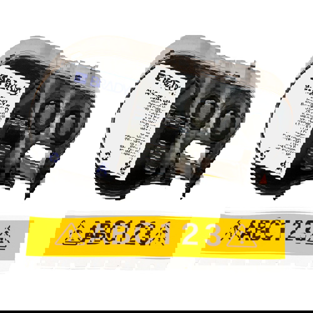 Labels, Ribbons & Tapes; Application: Label Printer Cartridge ; Type: Label Printer Cartridge ; Color Family: Yellow ; Color: Black on Yellow ; For Use With: BMP41; BMP51; BMP53; M511 ; Material: Vinyl