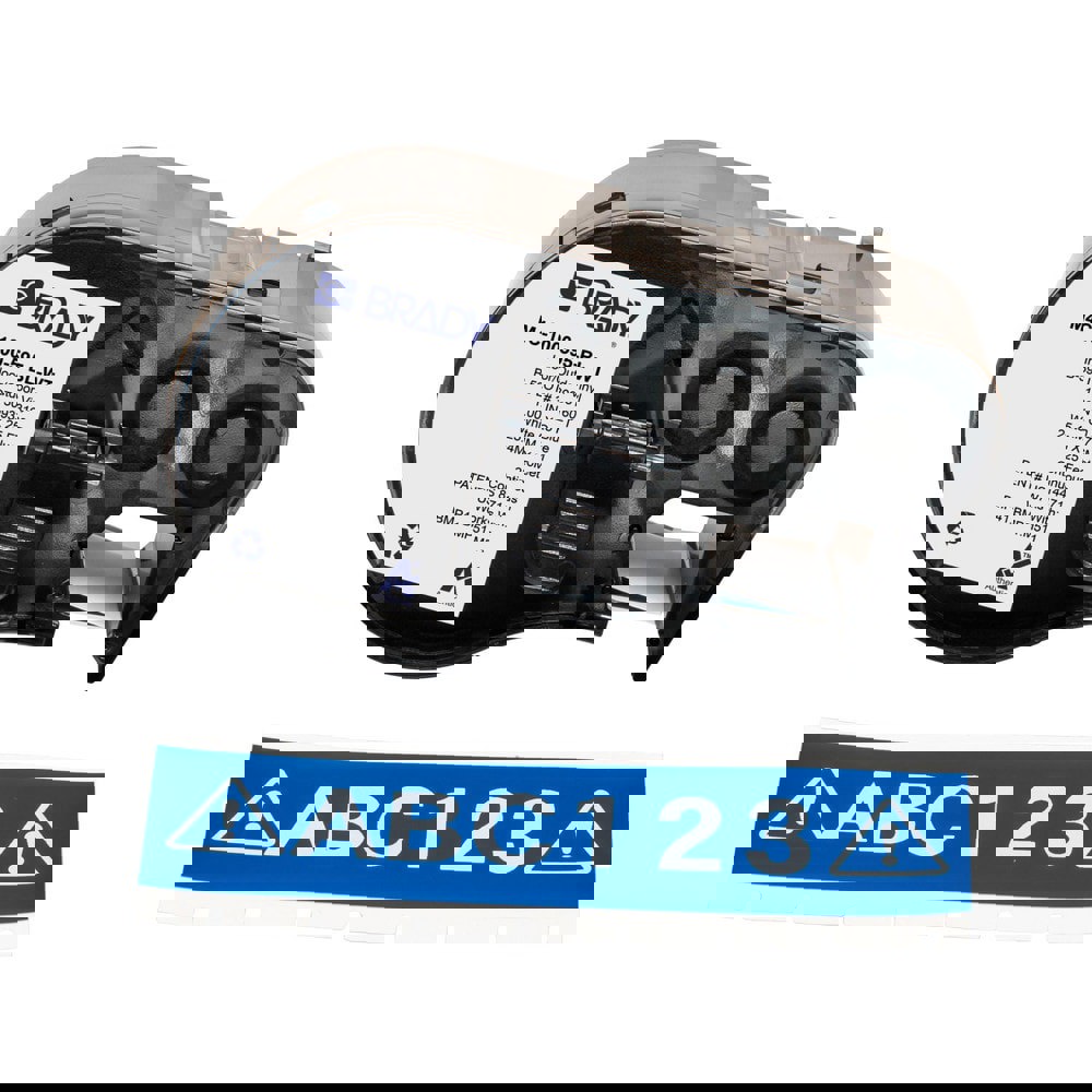 Labels, Ribbons & Tapes; Application: Label Printer Cartridge ; Type: Label Printer Cartridge ; Color Family: Blue ; Color: White on Blue ; For Use With: BMP41; BMP51; BMP53; M511 ; Width (Inch): 1