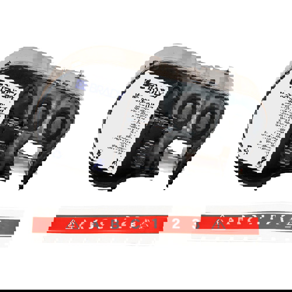 Labels, Ribbons & Tapes; Application: Label Printer Cartridge ; Type: Label Printer Cartridge ; Color Family: Red ; Color: White on Red ; For Use With: BMP41; BMP51; BMP53; M511 ; Material: Vinyl