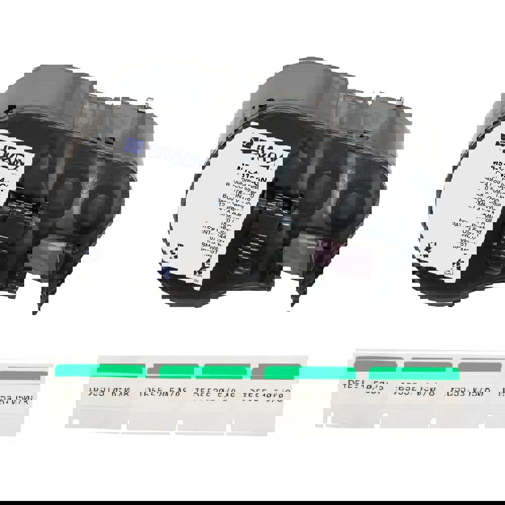 Labels, Ribbons & Tapes; Application: Label Printer Cartridge ; Type: Label Printer Cartridge ; Color Family: Green ; Color: Black on Green, White ; Number Of Labels Per Roll: 180 ; For Use With: BMP51; BMP53; M511