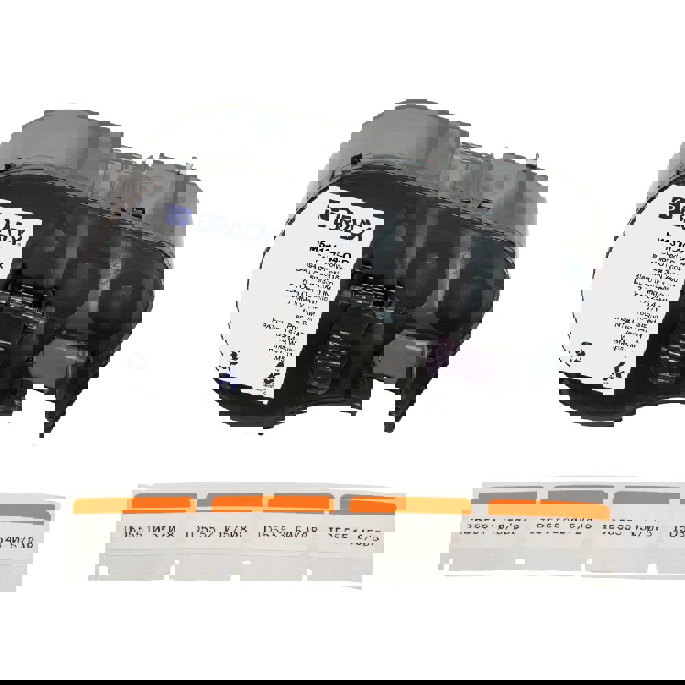 Labels, Ribbons & Tapes; Application: Label Printer Cartridge ; Type: Label Printer Cartridge ; Color Family: Orange ; Color: Black on Orange, White ; Number Of Labels Per Roll: 180 ; For Use With: BMP51; BMP53; M511