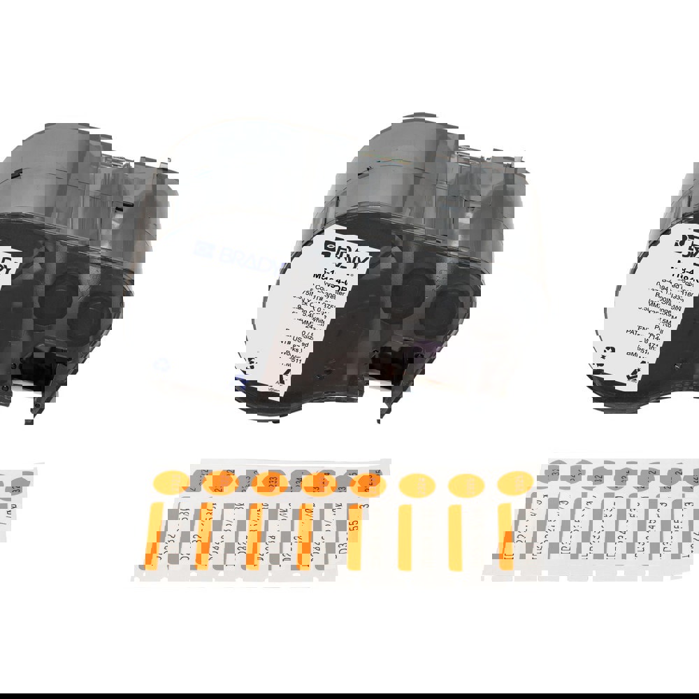 Labels, Ribbons & Tapes; Application: Label Printer Cartridge ; Type: Label Printer Cartridge ; Color Family: Orange ; Color: Black on Orange, White ; Number Of Labels Per Roll: 240 ; Label Diameter (Inch): 3/8