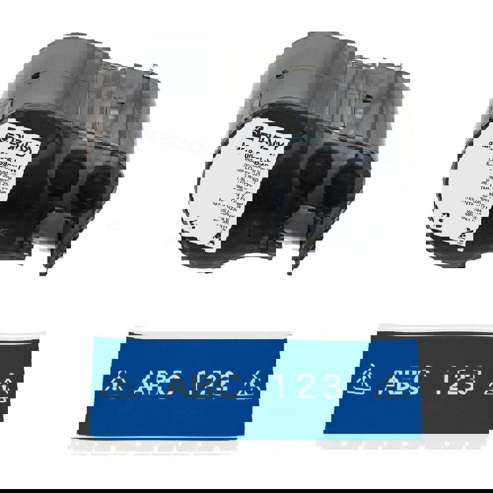 Labels, Ribbons & Tapes; Application: Label Printer Cartridge ; Type: Label Printer Cartridge ; Color Family: Blue ; Color: White on Blue ; For Use With: BMP51; BMP53; M511 ; Material: Vinyl