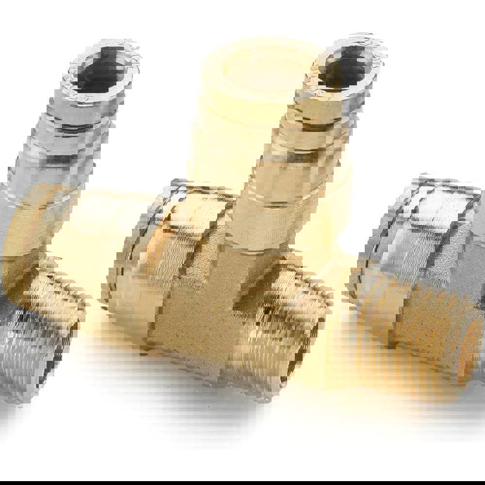 Push-To-Connect Tube to Male & Tube to Male NPT Tube Fitting: Rigid Male Run Tee, 1/4