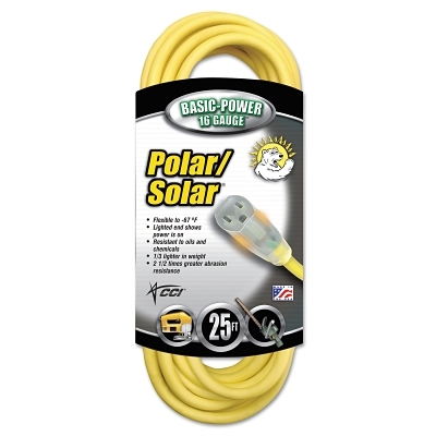 16/3 25' SJEOW POLAR/SOLAR EXTENSION CORD