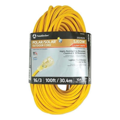 16/3 100' SJEOW POLAR/SOLAR EXTENSION CORD