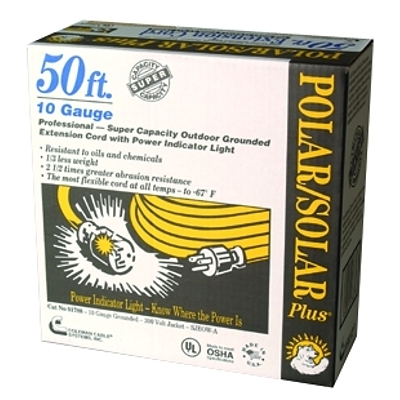 50' YEL POLAR/SOLAR PLUSEXT. CORD 10/3 S