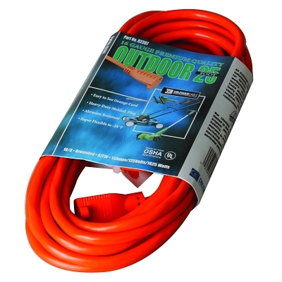 25' 16/3 SJTW-A ORANGE EXT. CORD 3-COND. ROU