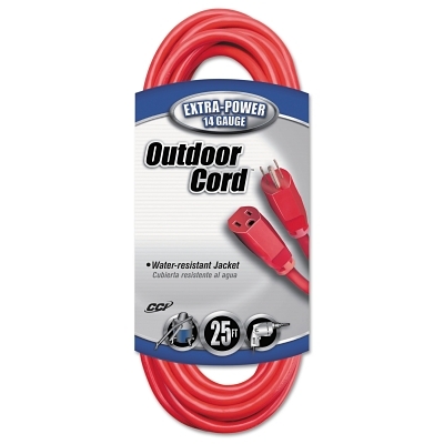 25' 14/3 SJTW-A RED EXTCORD 125V