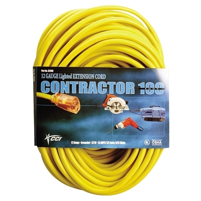 50' YELLOW EXTENSION CORD W/LIGHTED END