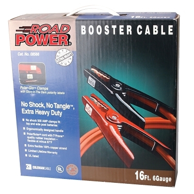 12' 4-GAUGE 500 AMP REDBOOSTER CABLES W/ N