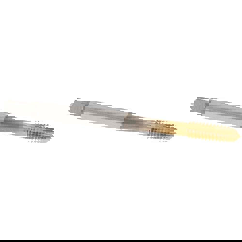 Spiral Point Tap: #8-32 UNC, 3 Flutes, Plug, 2B Class of Fit, Vanadium High Speed Steel, TiN Coated