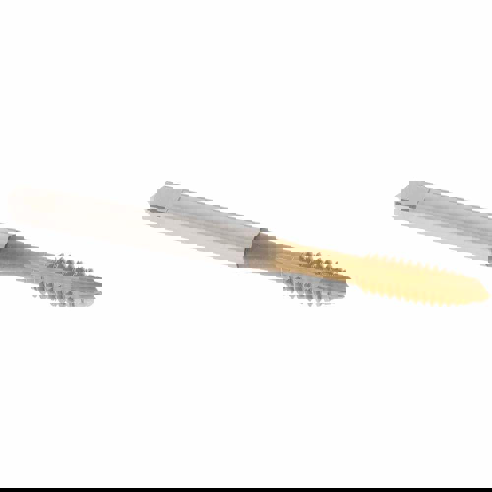 Spiral Point Tap: #10-24 UNC, 3 Flutes, Plug, 2B Class of Fit, Vanadium High Speed Steel, TiN Coated