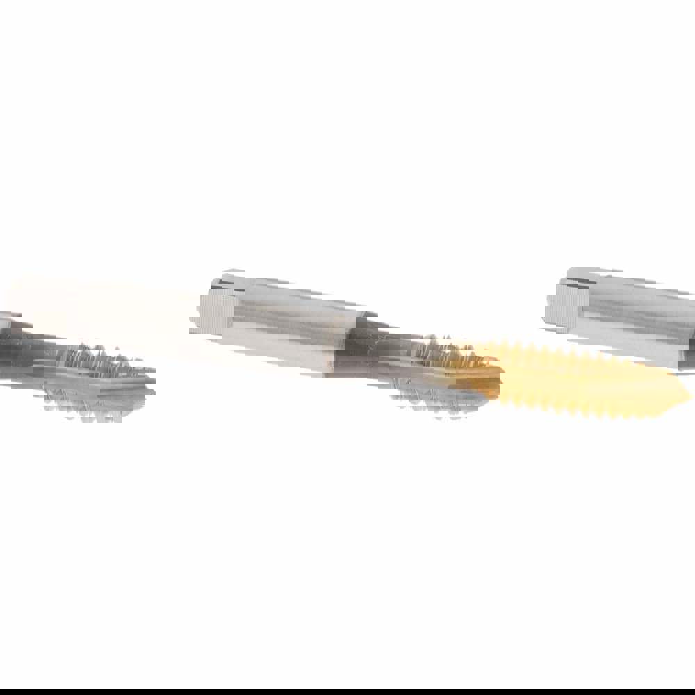 Spiral Point Tap: 1/4-20 UNC, 3 Flutes, Plug, 3B Class of Fit, Vanadium High Speed Steel, TiN Coated