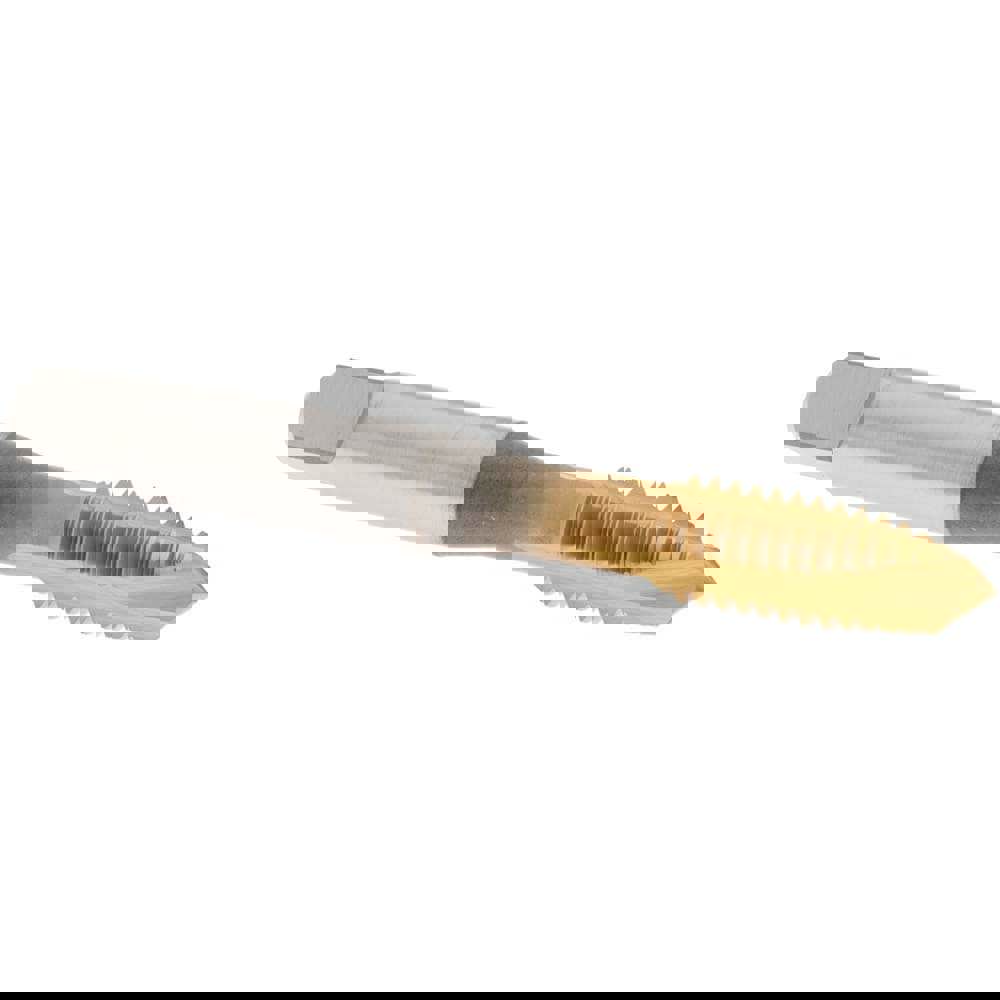 Spiral Point Tap: 3/8-16 UNC, 3 Flutes, Plug, 3B Class of Fit, Vanadium High Speed Steel, TiN Coated