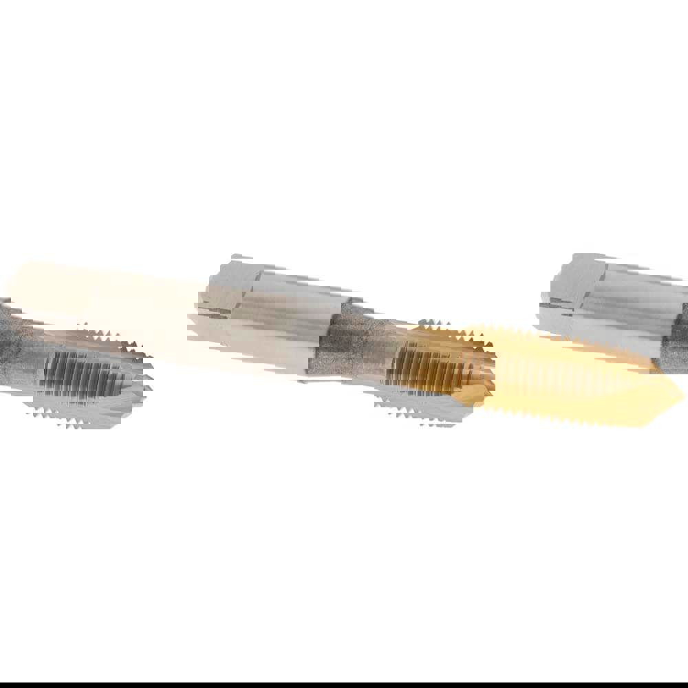 Spiral Point Tap: 3/8-24 UNF, 3 Flutes, Plug, 3B Class of Fit, Vanadium High Speed Steel, TiN Coated