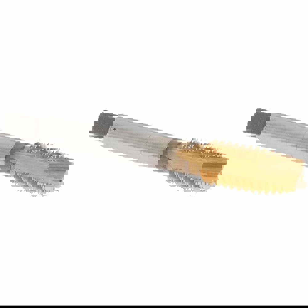 Spiral Point Tap: 7/16-14 UNC, 3 Flutes, Plug, 3B Class of Fit, Vanadium High Speed Steel, TiN Coated