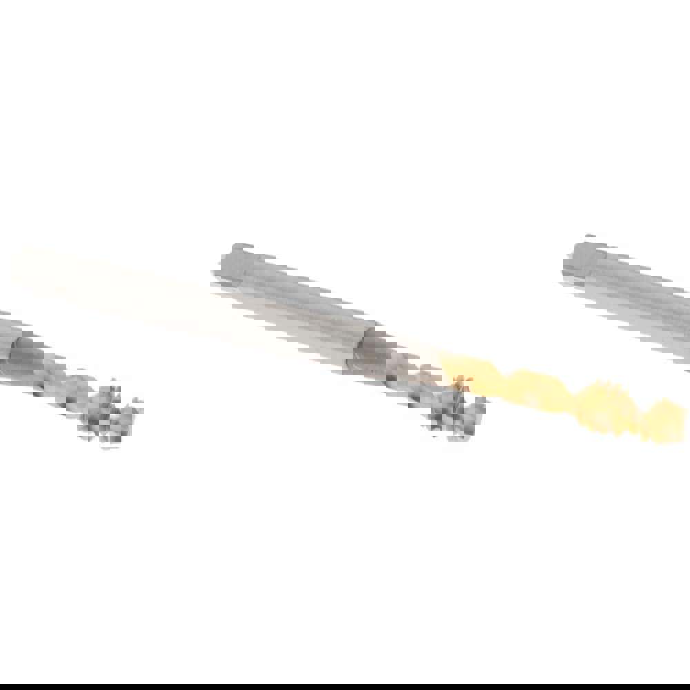 Spiral Flute Tap: #6-32 UNC, 2 Flutes, Modified Bottoming, 2B Class of Fit, Vanadium High Speed Steel, TIN Coated