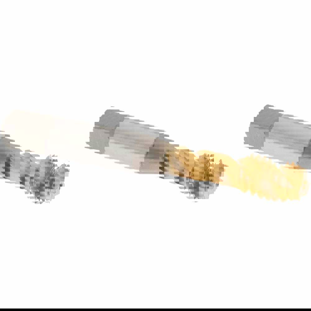 Spiral Flute Tap: 3/8-16 UNC, 3 Flutes, Modified Bottoming, 3B Class of Fit, Vanadium High Speed Steel, TIN Coated