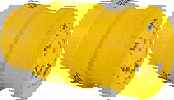 1 Outlet, 125 VAC, 20 Amp, Yellow, Single Outlet Adapter