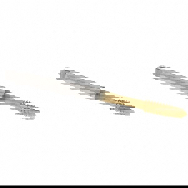 Spiral Point Tap: #6-32 UNC, 2 Flutes, Plug, 2B Class of Fit, Vanadium High Speed Steel, TiN Coated